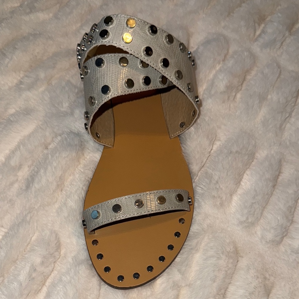 Studded White Sandals